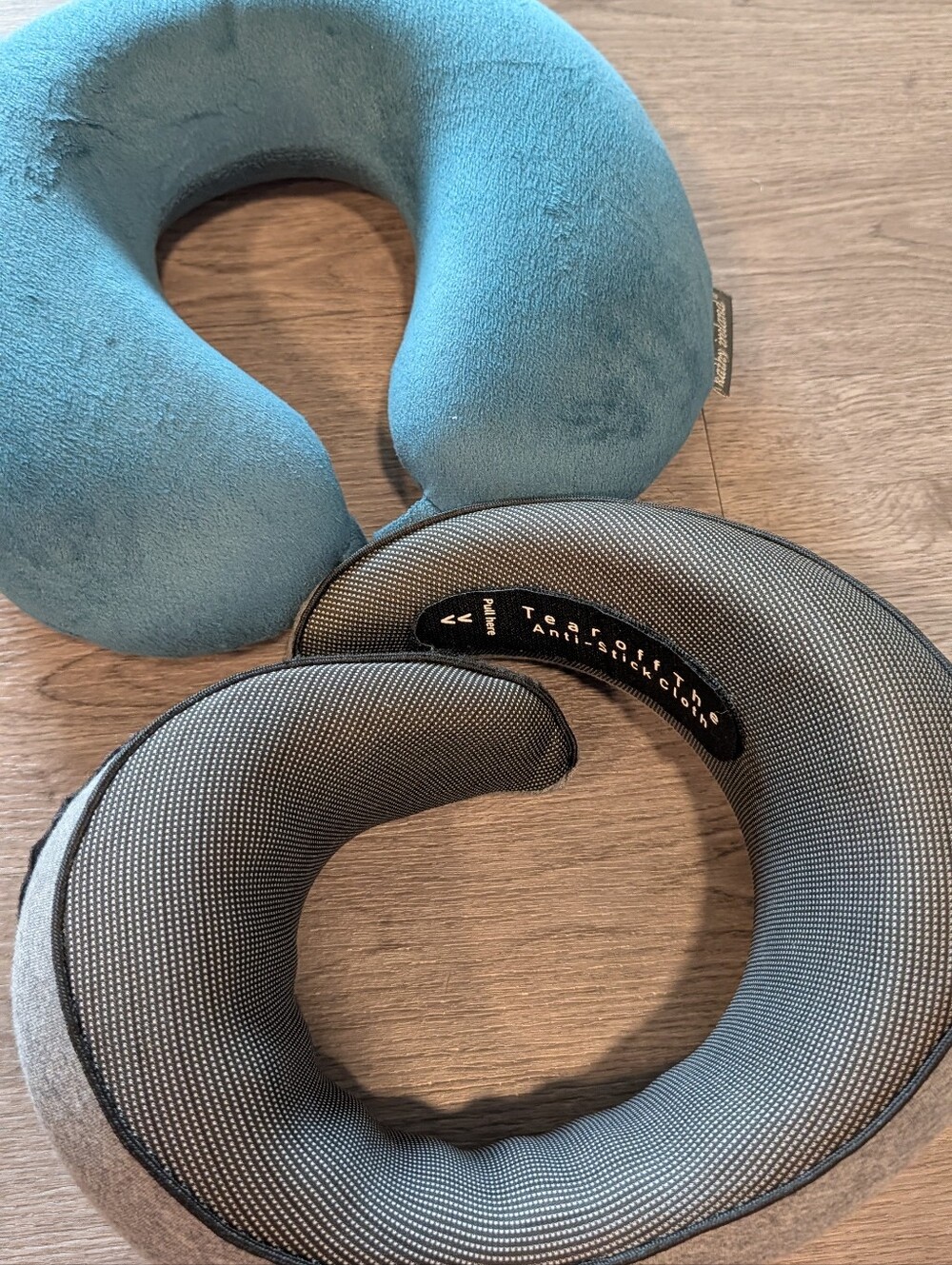 Travel Neck Pillow - Blue Memory Foam Support